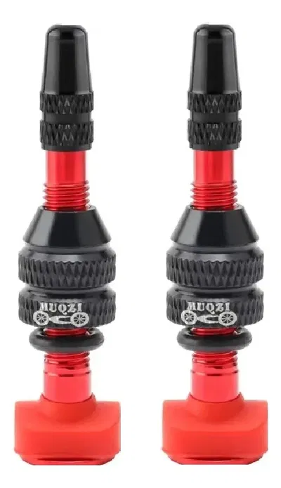 Kit válvulas tubeless presta aluminio 40mm desmontables x2 Rojo