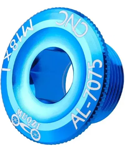 Tornillo tapa centro palanca M18x1 aluminio 7075 anodizado Azul