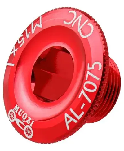 Tornillo tapa centro palanca M15x1 aluminio 7075 anodizado Rojo