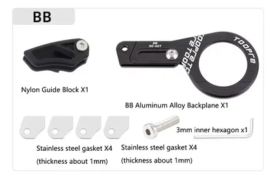 Guia  de cadena monoplato TOOPRE montaje caja roscada 30-40T negro