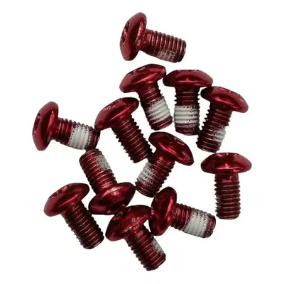 Juego 12 tornillos para discos de freno Rojo