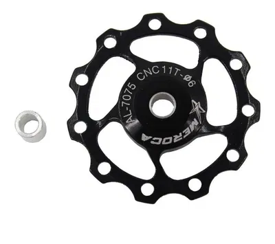 Rueda polea roldana descarrilador trasero aluminio 11T Negro