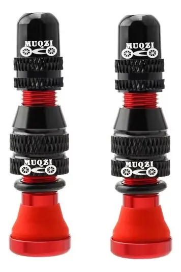 Kit válvulas tubeless schrader aluminio 40mm desmontables x2 Rojo