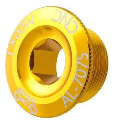 Tornillo tapa centro palanca M20x1 aluminio 7075 anodizado Dorado