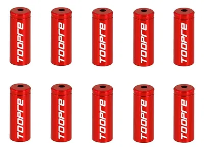 Topes aluminio x10 para funda cable de cambio rojo TOOPRE