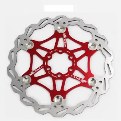 Disco de freno SNAIL 180mm 6T centro aluminio Rojo