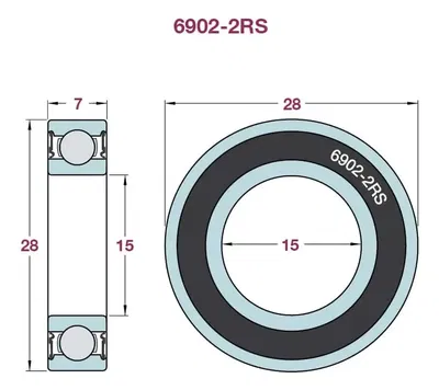 Juego rulemanes x2 maza bicicleta 28x15x7 6902