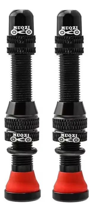 Kit válvulas tubeless schrader aluminio 60mm desmontables x2 Negro