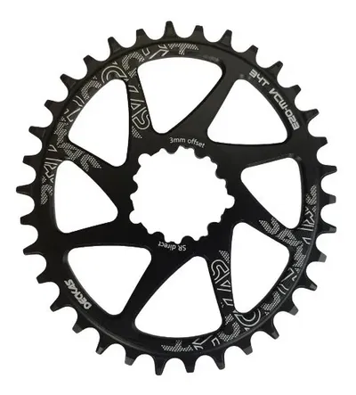 Monoplato Deckas direct mount SRAM 3 tornillos offset 3mm 34T ovalado