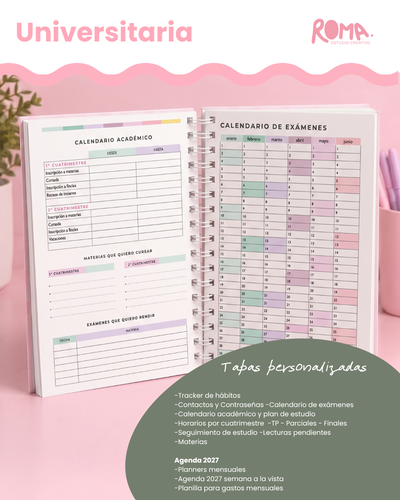 Agenda UNIVERSITARIA - TAPAS PERSONALIZADAS