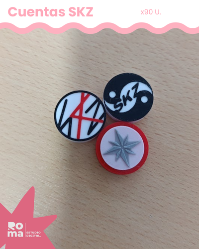 Cuentas SKZ + estrella (90 u) - Stray Kids - insumos para freebies
