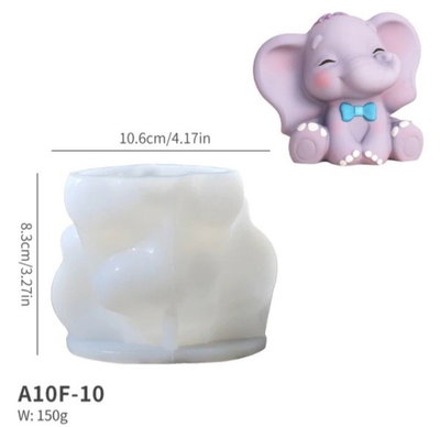 Molde de silicona Elefante con moño