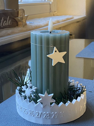 Molde de silicona Calendario de adviento con estrella marcadora