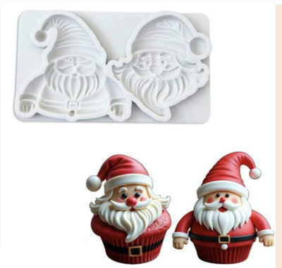 Molde de silicona Papá noel x 2