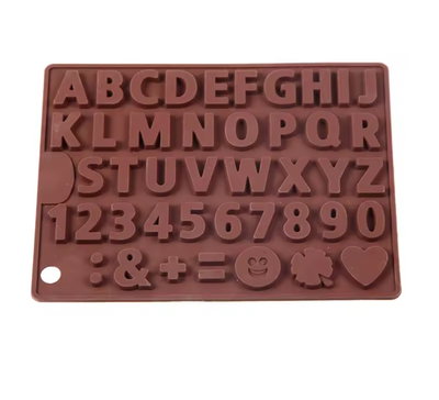 Molde de silicona Abc y números chato