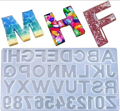 Molde de silicona Abc y números grandes