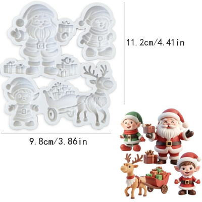 Molde de silicona Papá Noel y cia