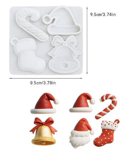 Molde de silicona Navidad x 4