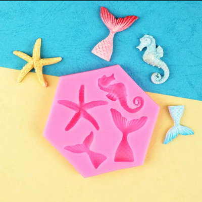 Molde de silicona Mar con cola de sirena