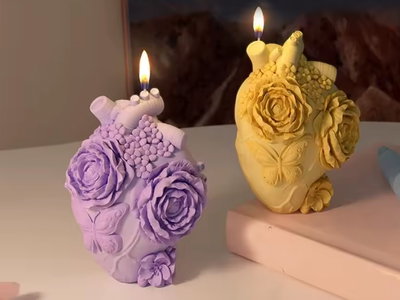 Molde de silicona Corazón con rosas 