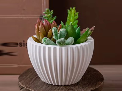 Molde de silicona Maceta o porta vela grande abanico