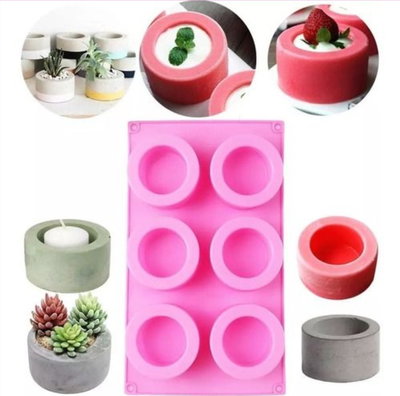 Molde de silicona Macetas o postres x 6 redondas