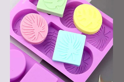 Molde de silicona Jabones palmera y monstera x 6