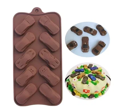 Molde de silicona autos de colección x 10