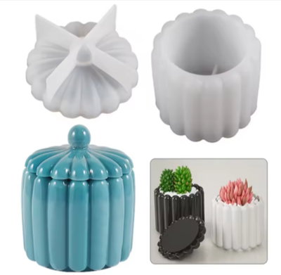 Molde de silicona Caramelera o maceta con tapa 