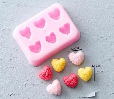 Molde de silicona corazones de toalla