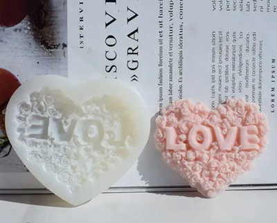 Molde de silicona Corazón con rosas