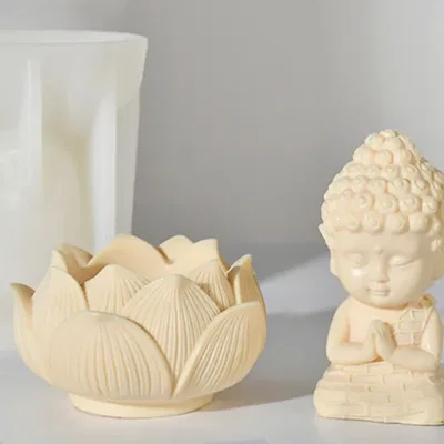 Molde de silicona Buda con loto 2 piezas