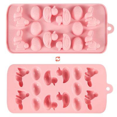 Molde de silicona huevos y conejos