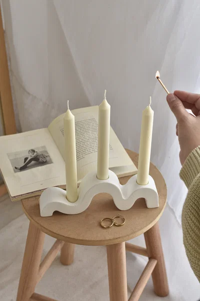 Molde de silicona Porta velas zig zag