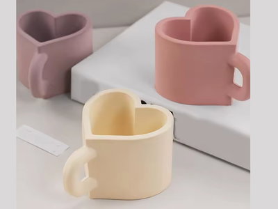 Molde de silicona Taza con aza corazon
