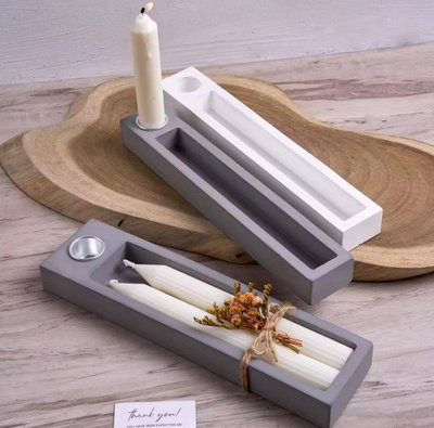 Molde de silicona Set para porta velas x 2 moldes