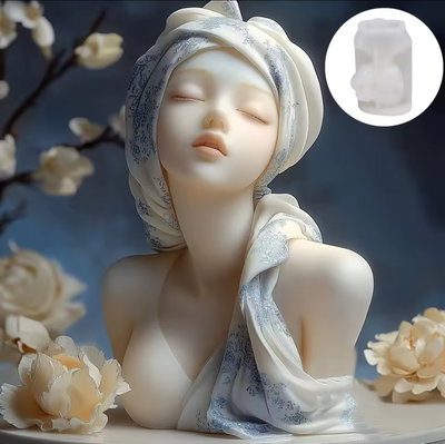 Molde de silicona Mujer con turbante 1