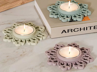 Molde de silicona porta vela con arabescos