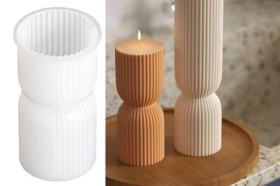 Molde de silicona vela torzada rayada alta 15cm