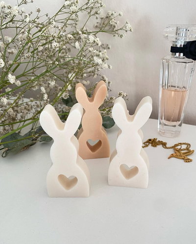 Molde de silicona Conejo con corazón plano