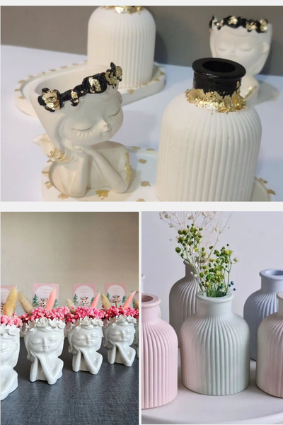 Combo " Soñadora+florero +bandeja xl "yeso/ concreto