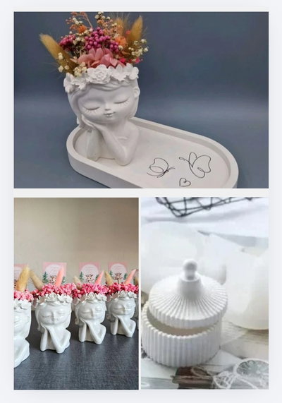 Combo " Soñadora+circus+bandeja xl" yeso/ concreto