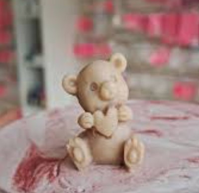 Molde de silicona Osito mini corazon