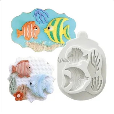 Molde de silicona Peces x 2 y liken