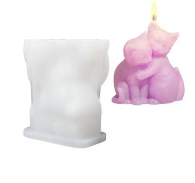 Molde silicona Gatos abrazados