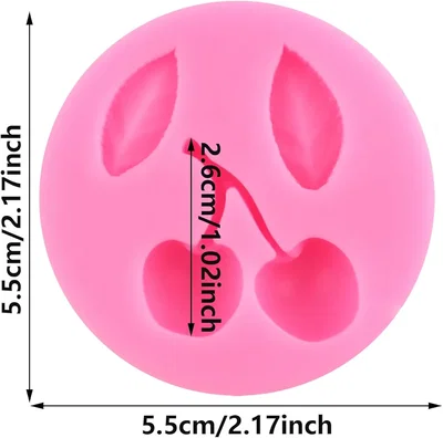 Molde Cerezas x 2 con hojas