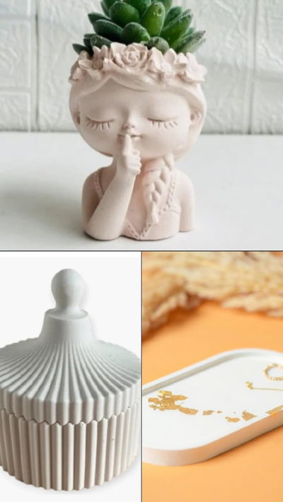 Combo " Silencio+ Caramelera circus+bandeja xl"yeso/ concreto