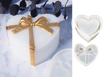 Molde Caja corazon con moño