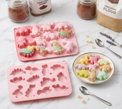 Molde 12 Dinos tiernos 7 cm