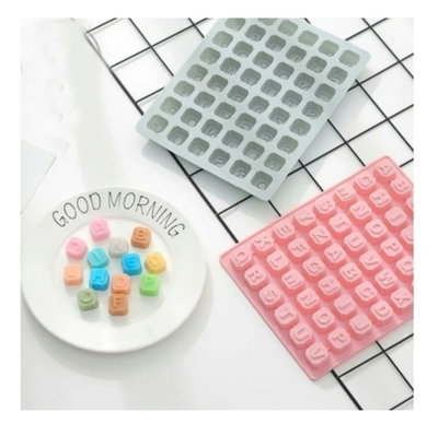 Molde de silicona Abc chocofrase con símbolos y números